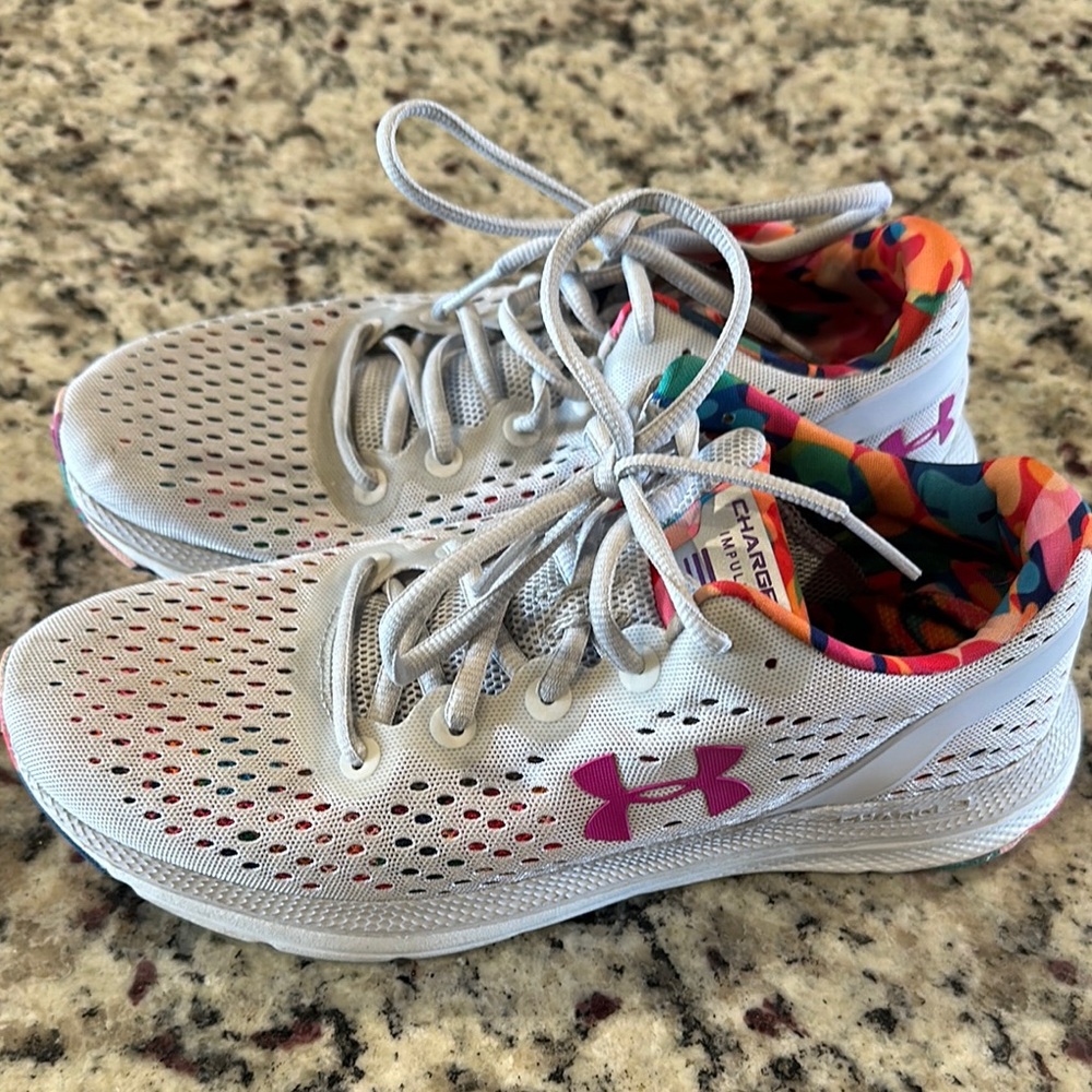 Under Armour Gray and Pink Athletic Shoes